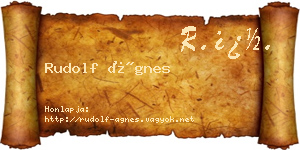 Rudolf Ágnes névjegykártya